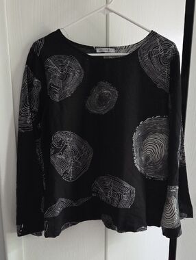 Callabie Black Wood Print Top XL